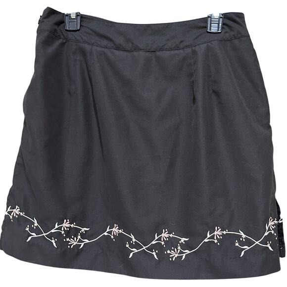 Izod Women Golf Tennis Skort Skirt 12 Pink Black Embroidered Extra Dry Active - Picture 2 of 7